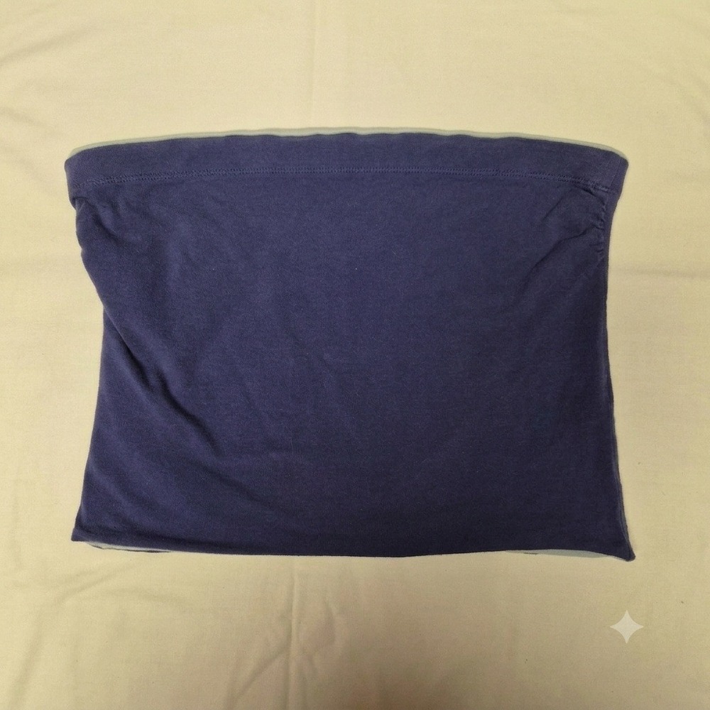 American Eagle Reversible Tube Top Navy Blue Light Blue Strapless Crop Top S